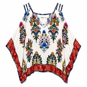 Desigual Blus Dayami Top Size‎ Small NWT Floral Boho Blouse
